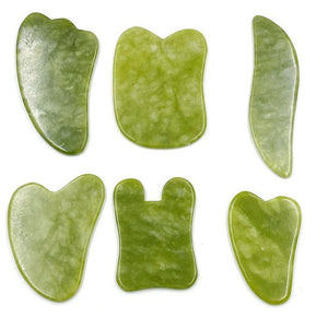 Green Natural Jade Guasha Scrapping Plate Gua Sha Massager Face Meridian Scrapping Plate Piece Massage Tools Arm Massage Tool