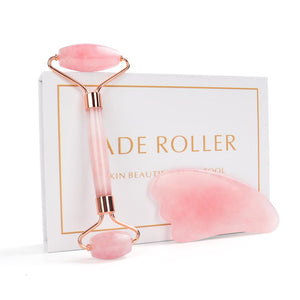 Noiseless Rose Quartz Roller Slimming Face Massager Lifting Natural Jade Facial Massage Roller Stone Skin Massage Tool Girl gift