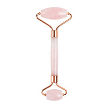 Load image into Gallery viewer, Noiseless Rose Quartz Roller Slimming Face Massager Lifting Natural Jade Facial Massage Roller Stone Skin Massage Tool Girl gift
