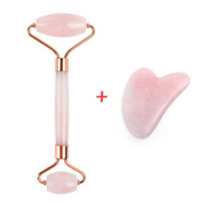 Noiseless Rose Quartz Roller Slimming Face Massager Lifting Natural Jade Facial Massage Roller Stone Skin Massage Tool Girl gift