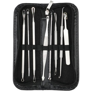 3 4 5 7 8 Pc Stainless Steel Blackhead Remover Tool Kit Face Massage Whitehead Pimple Spot Comedone Acne Extractor Face Massager