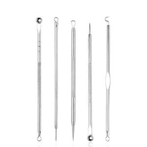 3 4 5 7 8 Pc Stainless Steel Blackhead Remover Tool Kit Face Massage Whitehead Pimple Spot Comedone Acne Extractor Face Massager