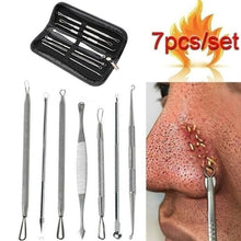 Load image into Gallery viewer, 3 4 5 7 8 Pc Stainless Steel Blackhead Remover Tool Kit Face Massage Whitehead Pimple Spot Comedone Acne Extractor Face Massager
